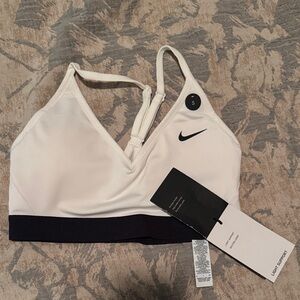 Nike Women's Light Support Sports Bra - Cream and Black